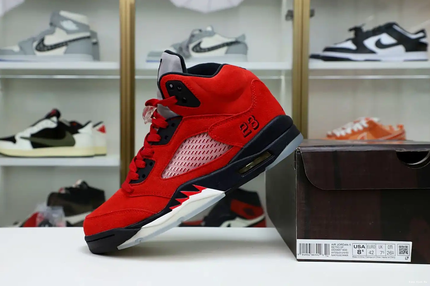 SUEDE RAGING Kimikick RETRO BULL AIR 5 JORDAN RED 0819